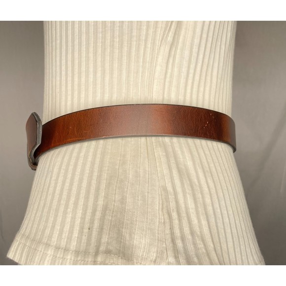 Full Grain Cowhide Unisex Belt Western Style Tan Made In USA Size 34 - Picture 5 of 9